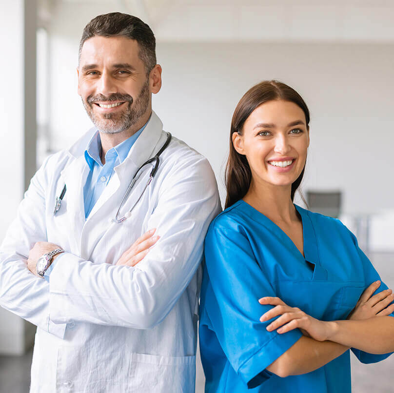 Arzt und Krankenschwester